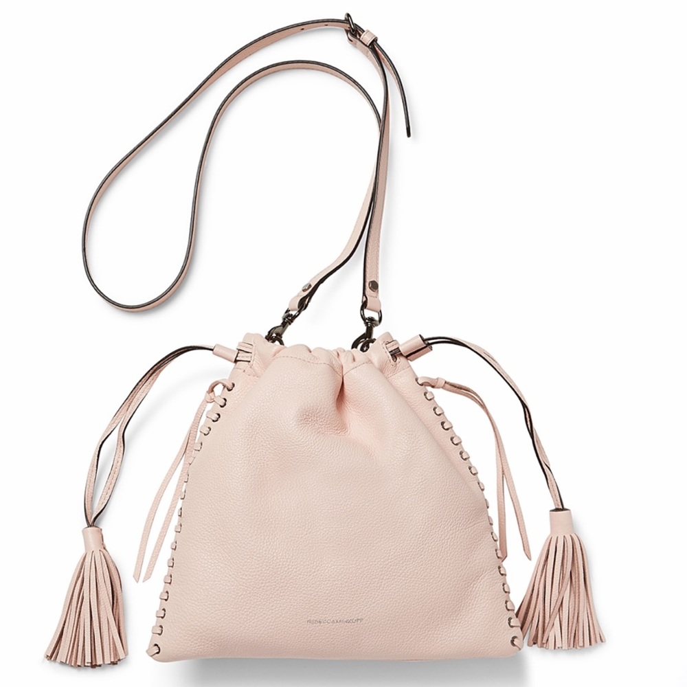 Rebecca Minkoff blush drawstring crossbody purse